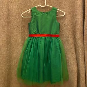 Size 7-8yr girls green Christmas dress